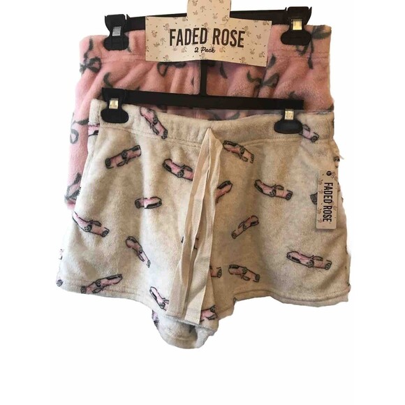 Faded Rose Pants - Fade Rose Women’s  Pajamas Shorts Size M Pink/ Ivory Color Intimate  Sleepwear